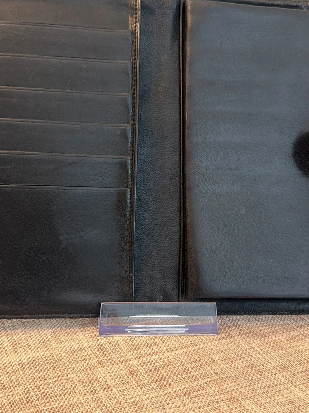 CHANEL EUC Black Quilted Caviar Leather Long Wallet with CC Motif